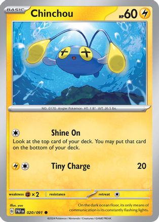 Chinchou 020/091  SV Paldean Fates - Common