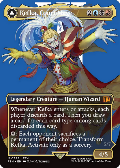 Kefka, Court Mage // Kefka, Ruler of Ruin (FIN-398) - FINAL FANTASY (Borderless) Foil