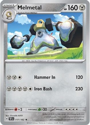 Melmetal 117/162  - Reverse Holofoil SV05 Temporal Forces - Rare