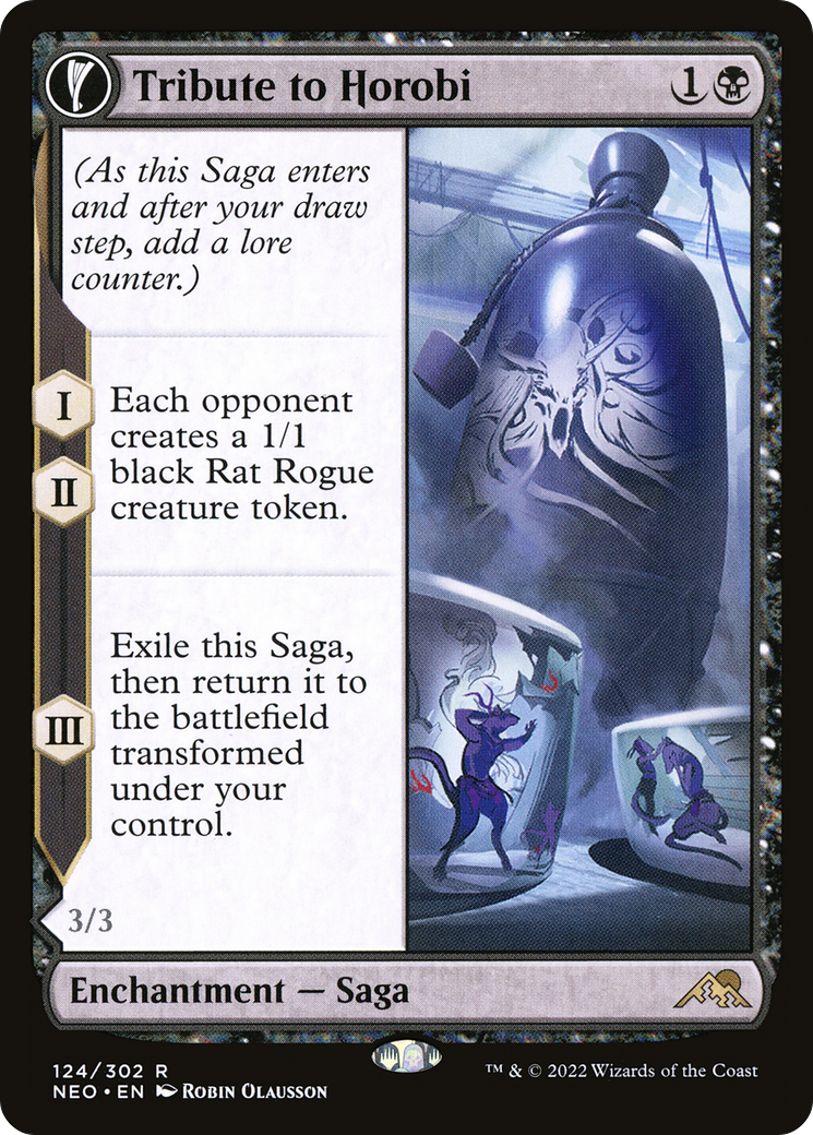 Tribute to Horobi (NEO-124) - Kamigawa: Neon Dynasty: (fandfc, enchantment)