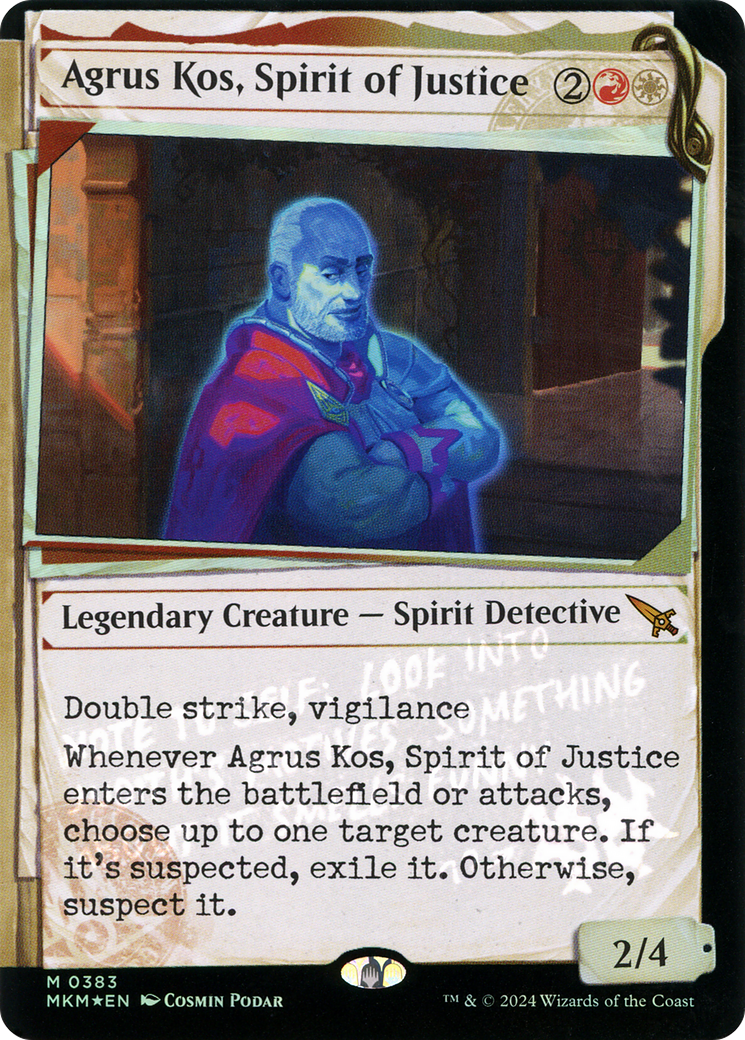 Agrus Kos, Spirit of Justice (Showcase) (Invisible Ink) (MKM-383) - Murders at Karlov Manor: (Showcase) Foil