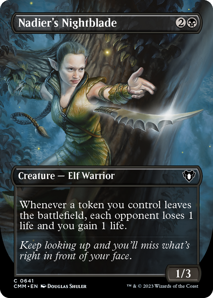 Nadier's Nightblade (Borderless) (CMM-641) - Commander Masters (Borderless) Foil