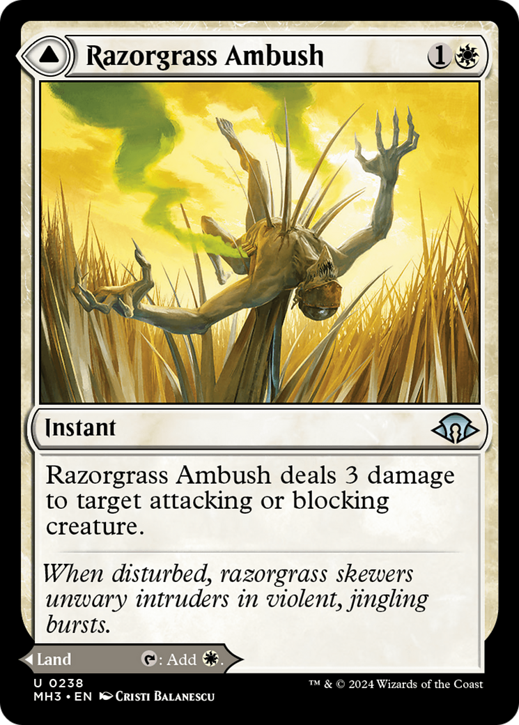Razorgrass Ambush // Razorgrass Field⁣ - Modern Horizons 3⁣ (Uncommon)⁣ [238]