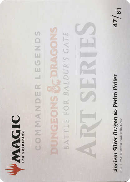 Ancient Silver Dragon // Ancient Silver Dragon (ACLB-047) - Battle for Baldur's Gate Art Series (Borderless) Foil