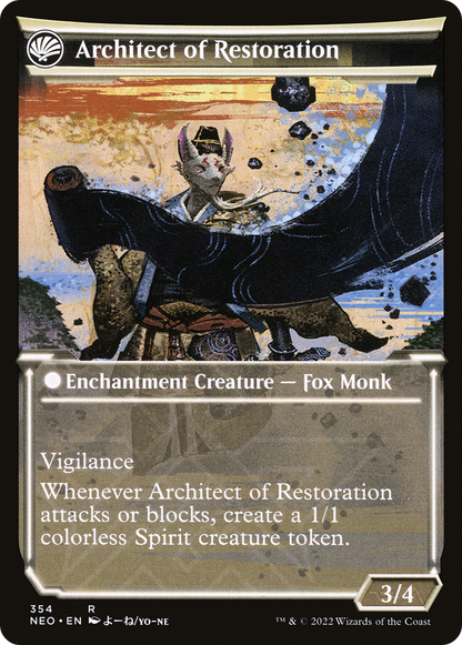The Restoration of Eiganjo (Showcase) (NEO-354) - Kamigawa: Neon Dynasty: (Showcase, fandfc) Foil