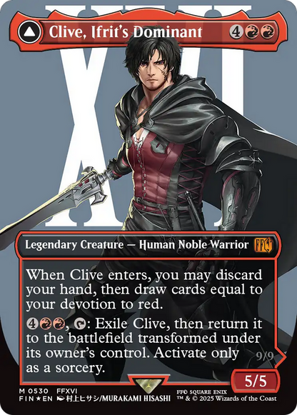 Clive, Ifrit's Dominant // Ifrit, Warden of Inferno (FIN-530) - FINAL FANTASY: (enchantment) (Borderless) Foil