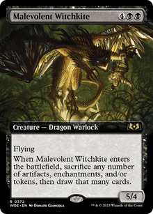 Malevolent Witchkite (Extended Art) (WOE-372) - Wilds of Eldraine: (Extended Art)
