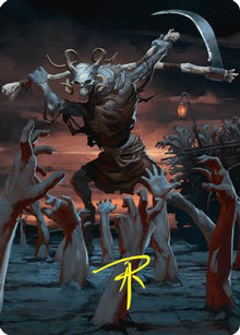 Abyssal Harvester Art Card (34/54) (Gold-Stamped Signature) (ASFDN-034) - Art Series: Foundations