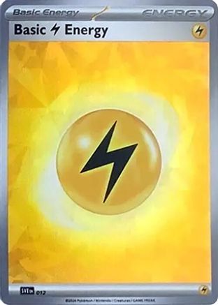 Basic Lightning Energy (Cracked Ice Holo) 012  - Holofoil SVE Scarlet & Violet Energies - Common