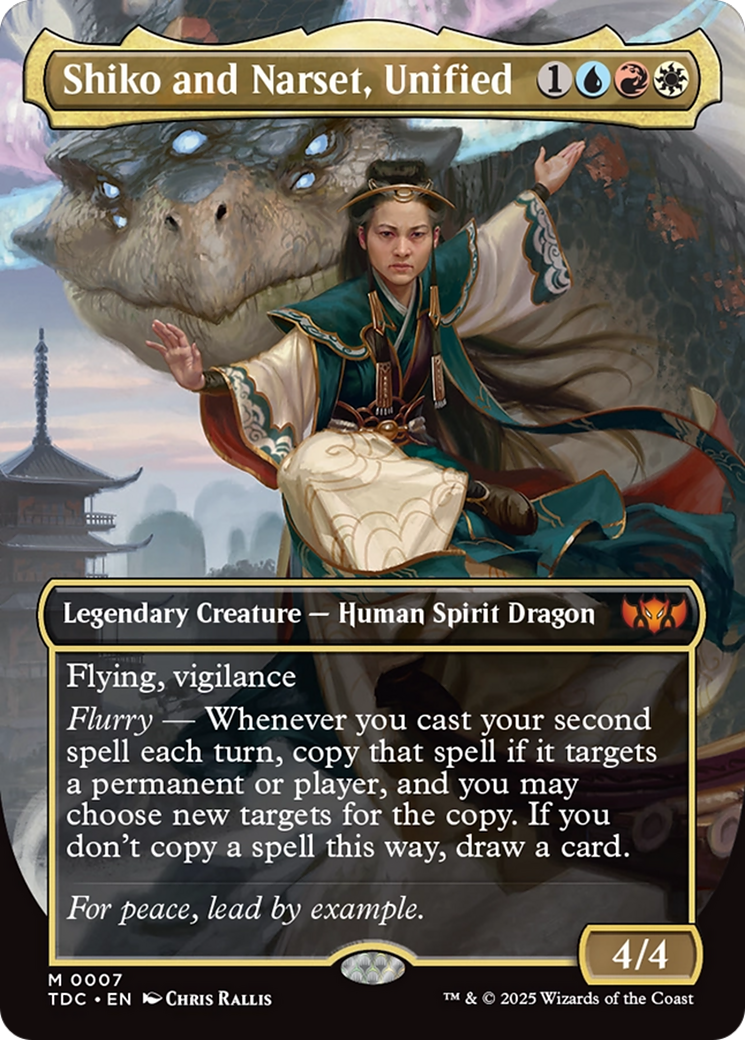 Shiko and Narset, Unified (TDC-007) - Commander: Tarkir: Dragonstorm (Borderless)