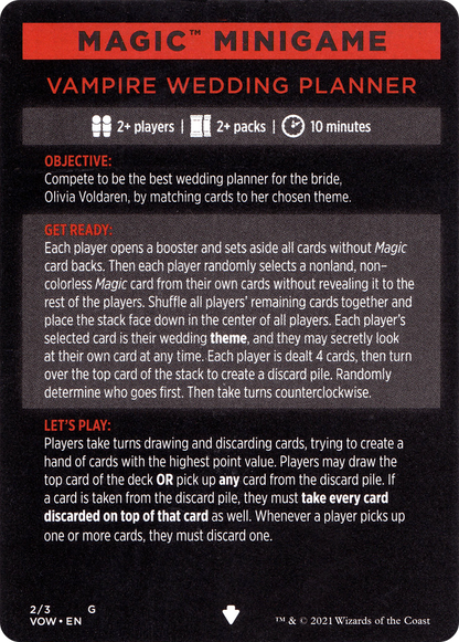 Vampire Wedding Planner // Vampire Wedding Planner (cont'd) (MVOW-002) - Innistrad: Crimson Vow Minigames Foil