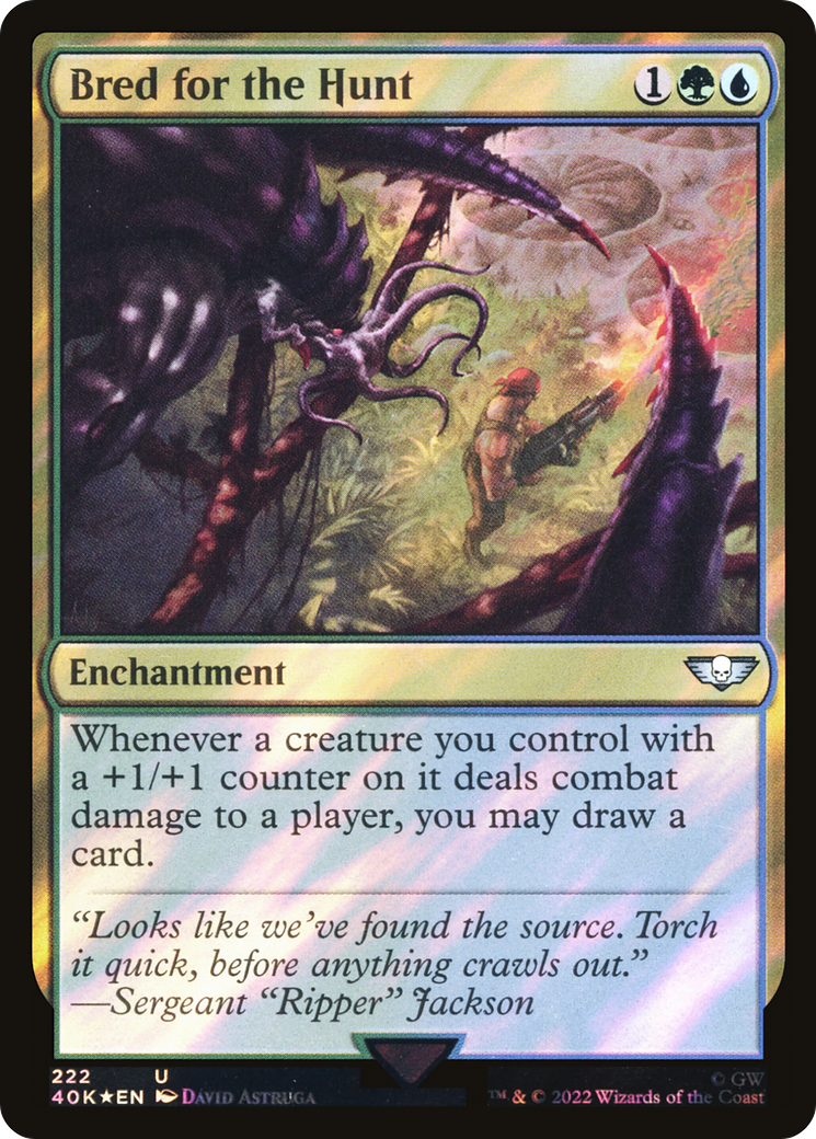 Bred for the Hunt (Surge Foil) (40K-222★) - Warhammer 40,000 Commander Foil
