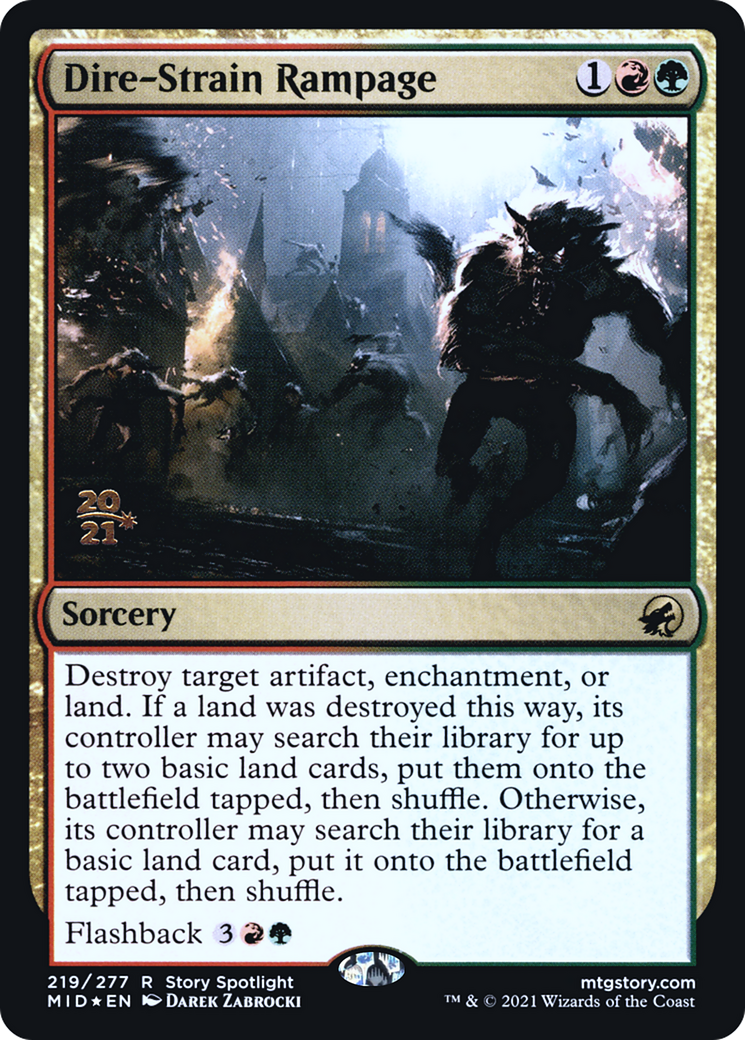 Dire-Strain Rampage (PRE-219) - Innistrad: Midnight Hunt Promos Foil