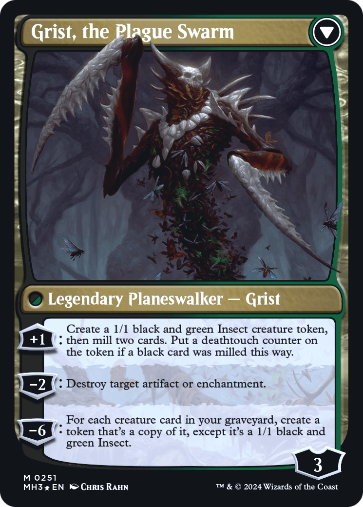 Grist, Voracious Larva // Grist, the Plague Swarm (PRE-251S) - Modern Horizons 3 Promos Foil