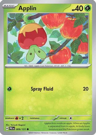 Applin 009/131  - Reverse Holofoil SV Prismatic Evolutions - Common