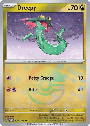 Dreepy (Poke Ball Pattern) 071/131  - Holofoil SV Prismatic Evolutions - Common