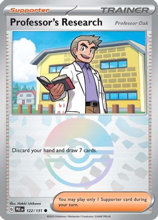 Professor's Research [Professor Oak] (Poke Ball Pattern) 122/131  - Holofoil SV Prismatic Evolutions - Common
