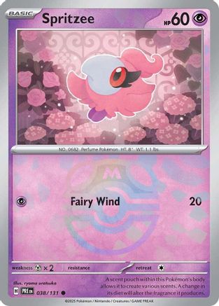 Spritzee (Master Ball Pattern) 038/131  - Holofoil SV Prismatic Evolutions - Common