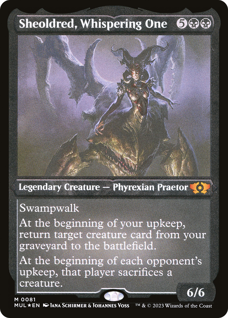 Sheoldred, Whispering One (Foil Etched) (MUL-081) - Multiverse Legends Etched Foil