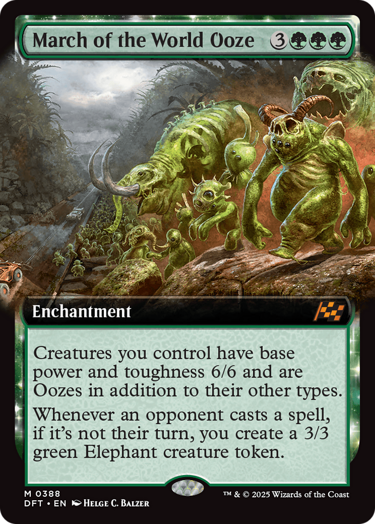 March of the World Ooze (DFT-388) - Aetherdrift: (enchantment, Extended Art) Foil