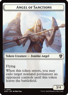 Angel of Sanctions // Vizier of Many Faces Double-Sided Token (DRC-1 // 2) - Commander: Aetherdrift Foil