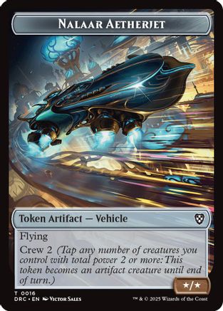Nalaar Aetherjet // Treasure Double-Sided Token (DRC-16 // 11) - Commander: Aetherdrift