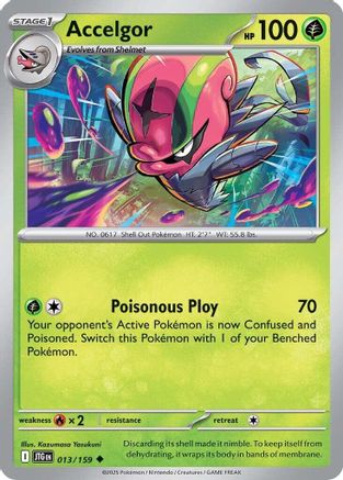Accelgor 013/159  - Reverse Holofoil SV09 Journey Together - Uncommon