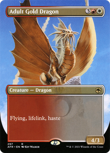 Adult Gold Dragon (Borderless) (AFR-297) - Adventures in the Forgotten Realms (Borderless) Foil
