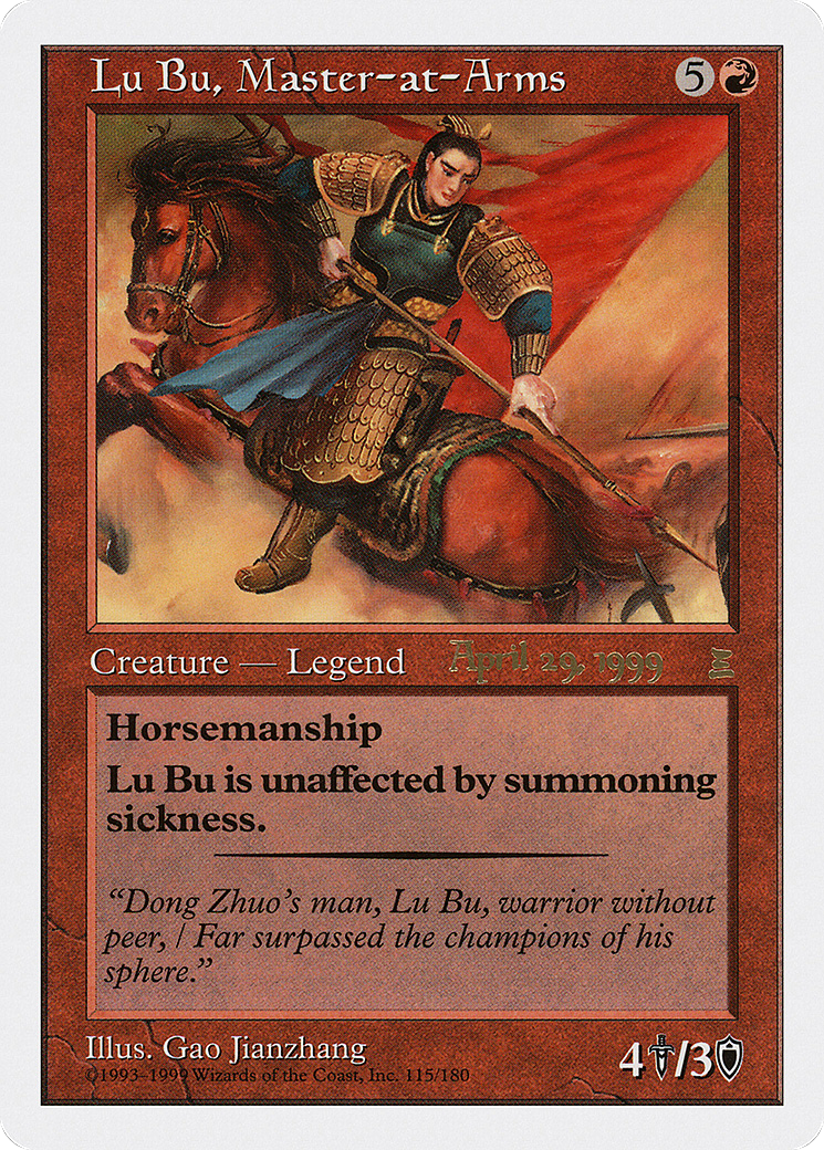 Lu Bu, Master-at-Arms (Japan 4/29/99) (PRE-115A) - Portal: Three Kingdoms Promos