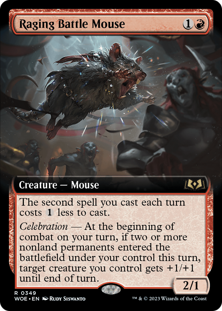 Raging Battle Mouse (Extended Art) (WOE-349) - Wilds of Eldraine: (Extended Art) Foil