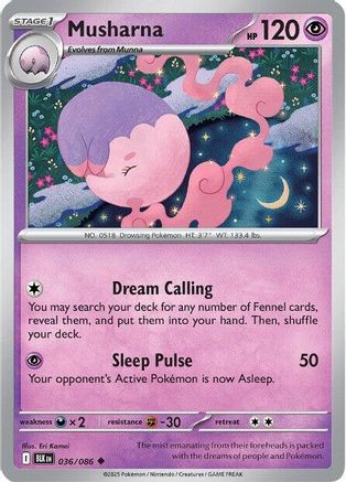 Musharna 036/086  SV Black Bolt - Uncommon