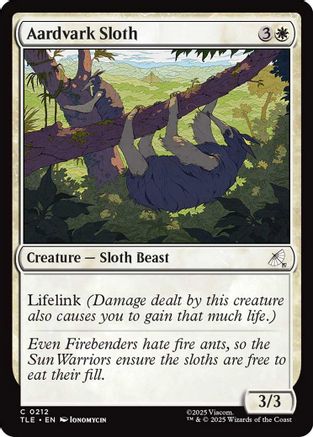 Aardvark Sloth (TLE-212) - Avatar: The Last Airbender: Eternal-Legal Foil