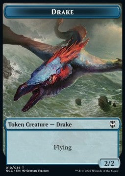 Drake Token (U 2/2) // Zombie Token (B 2/2)⁣ - Commander: Streets of New Capenna: Extras⁣ (Token)⁣ [T 10/16]