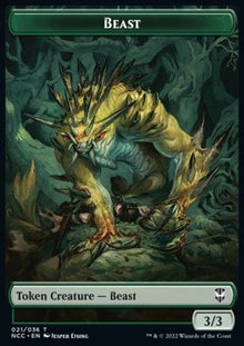 Beast Token (G 3/3) // Plant Token (G 0/1)⁣ - Commander: Streets of New Capenna: Extras⁣ (Token)⁣ [T 21/27]
