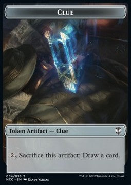 Clue Token // Fish Token (U 1/1)⁣ - Commander: Streets of New Capenna: Extras⁣ (Token)⁣ [T 34/4]