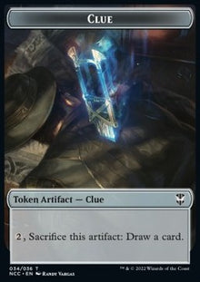 Clue Token // Fish Token (U 1/1)⁣ - Commander: Streets of New Capenna: Extras⁣ (Token)⁣ [T 34/4]