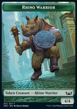 Rhino Warrior Token (G 4/4) // Treasure Token (V.4)⁣ - Streets of New Capenna: Extras⁣ (Token)⁣ [T 11/16]