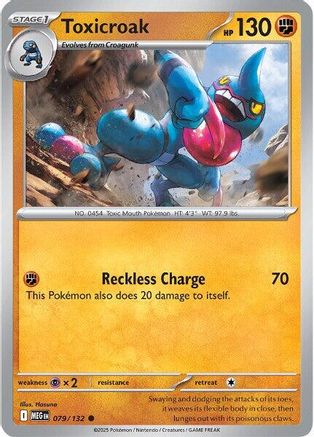 Toxicroak 079  - Reverse Holofoil ME01 Mega Evolution - Common