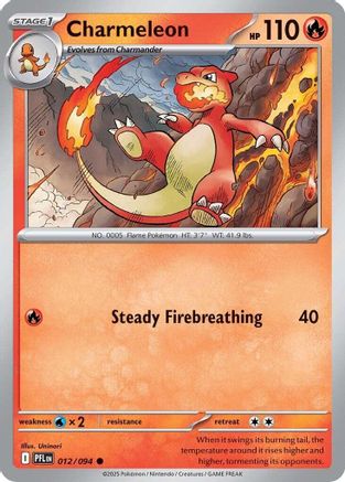 Charmeleon 012/094  - Reverse Holofoil ME02 Phantasmal Flames - Common