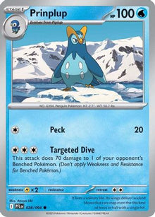Prinplup 028/094  - Reverse Holofoil ME02 Phantasmal Flames - Common