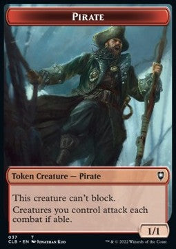 Pirate Token (R 1/1) // Goblin Token (R 1/1 Creatures attack each combat)⁣ - Commander Legends: Battle for Baldur's Gate: Extras⁣ (Token)⁣ [T 37/34]