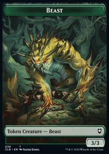 Beast Token (G 3/3) // Satyr Token (RG 2/2 Haste)⁣ - Commander Legends: Battle for Baldur's Gate: Extras⁣ (Token)⁣ [T 38/46]