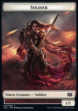 Soldier Token (W 1/1) // Cat Dragon Token (Gold 3/3)⁣ - Double Masters 2022: Extras⁣ (Token)⁣ [T 7/19]