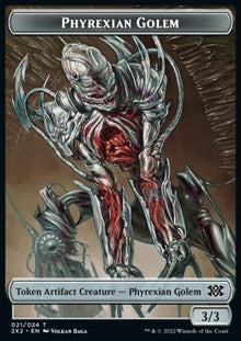 Phyrexian Golem Token (C 3/3) // Elemental Token (R 1/1)⁣ - Double Masters 2022: Extras⁣ (Token)⁣ [T 21/13]