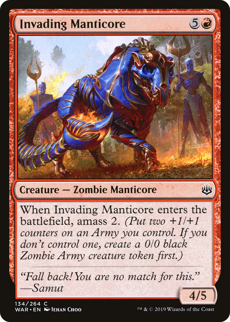 Invading Manticore⁣ - War of the Spark⁣ (Common)⁣ [134]