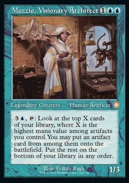 Muzzio, Visionary Architect⁣ - Commander: The Brothers' War⁣ (Mythic)⁣ [89]