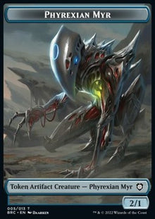 Phyrexian Myr Token (UA 2/1) // Construct Token (A 1/1)⁣ - Commander: The Brothers' War: Extras⁣ (Token)⁣ [T 5/8]