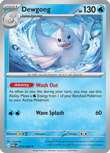 Dewgong 019  - Reverse Holofoil ME03 Perfect Order - Rare