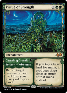 Virtue of Strength (Showcase) (WOE-284) - Wilds of Eldraine: (Showcase) Foil