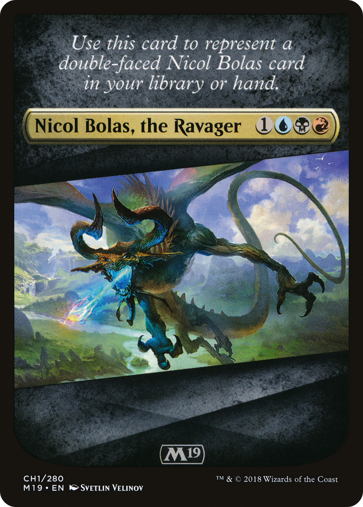 Checklist Card - Core Set 2019 (Nicol Bolas, the Ravager) (M19-CH1) - Core Set 2019 Tokens